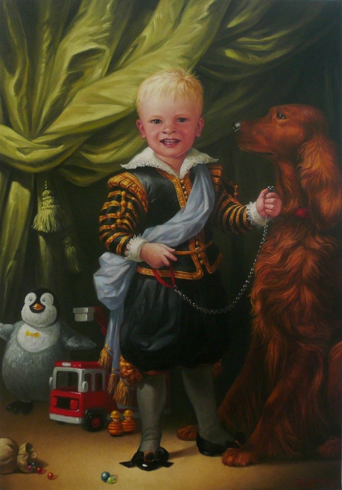 Portrait d’Eliott – huile sur toile – 116 cm h x 81 cm L